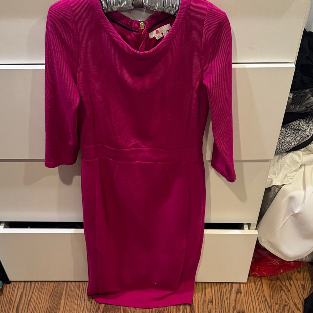 Boden Fuchsia Long Sleeve Dress